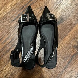 ASOS Black and Silver Pointed Toe Shoes Sandals